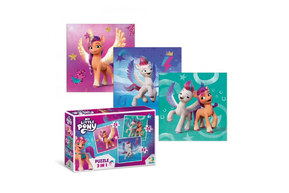 Дитячі Пазли 3 в 1 My Little Pony "Зіпп та Санні" DoDo 200384