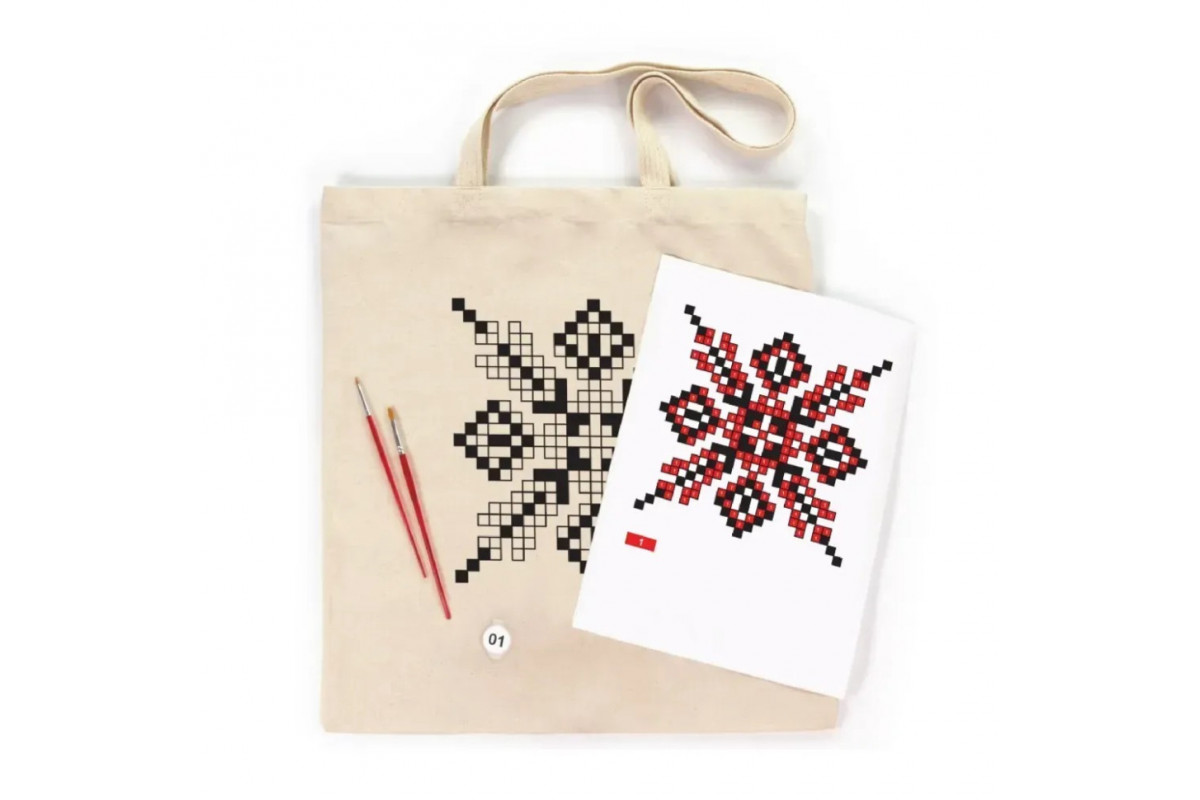 Набір для творчості екосумка-розмальовка "Вишиванка“ N0003651, 38х42 см