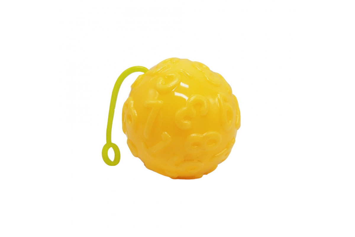 Мяч детский MS 4286(Yellow) 7,5 см, текстурный, пищалка, мерцает